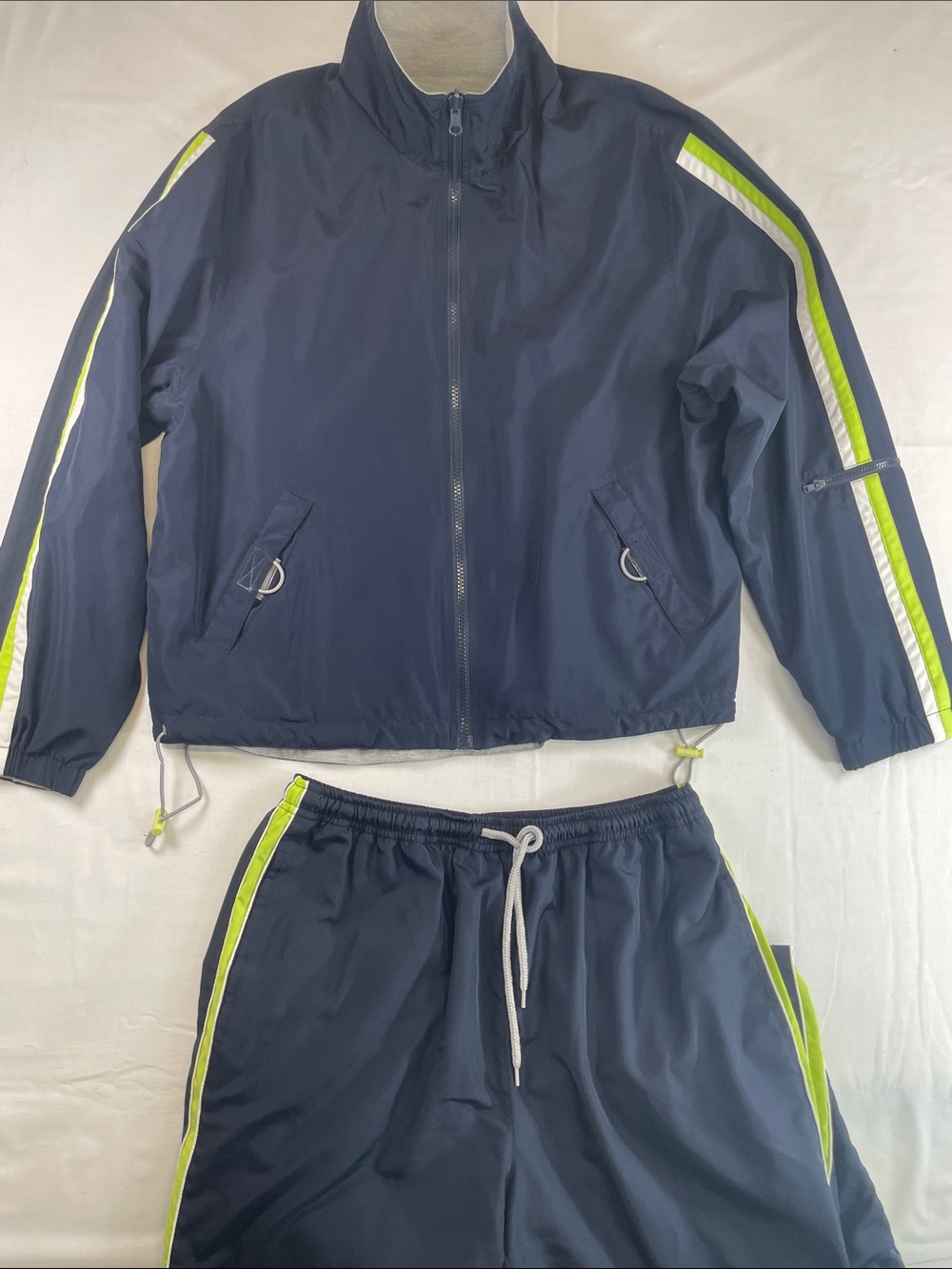 Navy Track Jacket & Joggers with Lime Stripe WMP